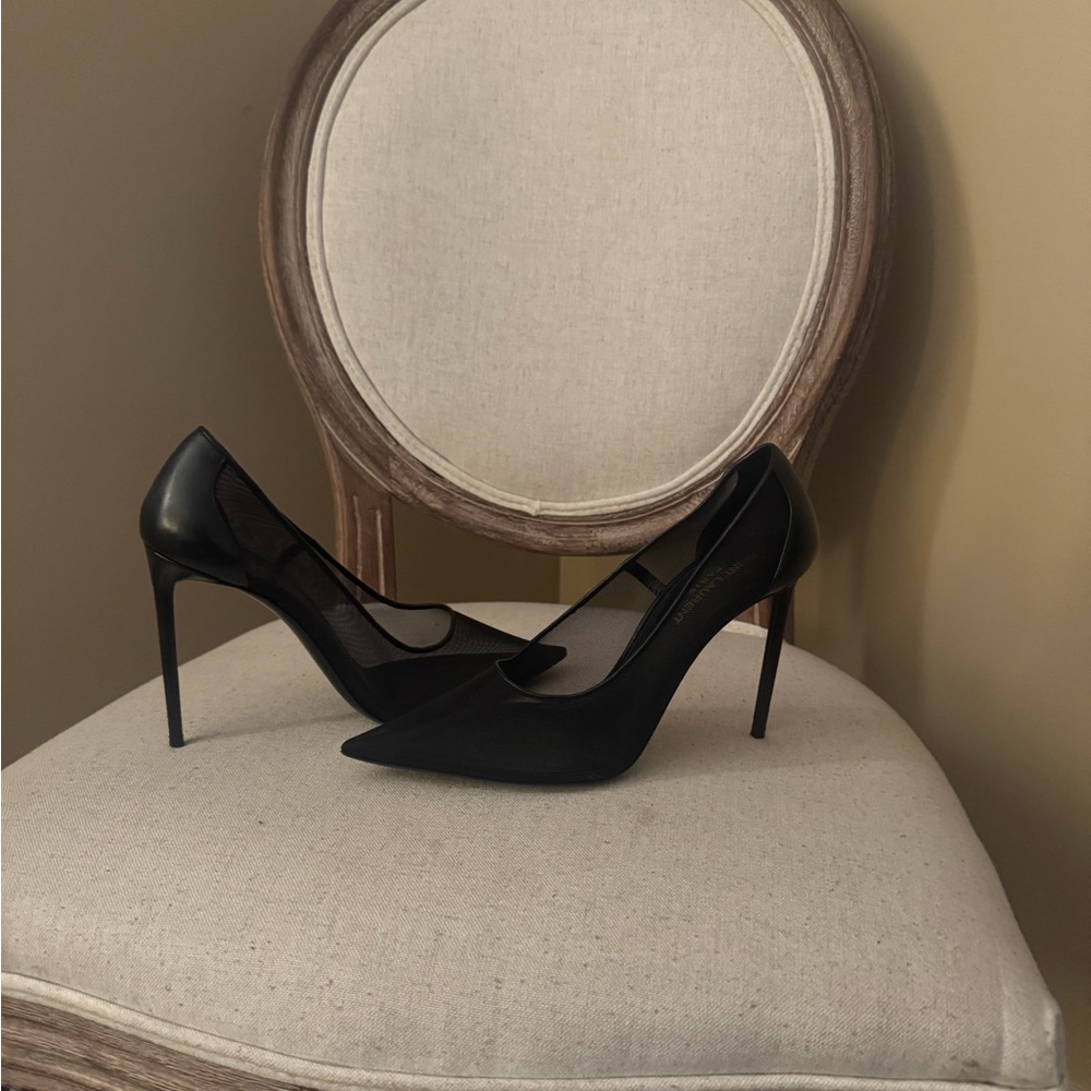Yves Saint Laurent Mesh Black Stiletto Heels